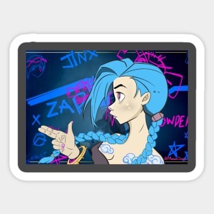 Blue girl Sticker